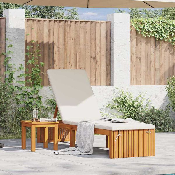 vidaXL Ležaljka 1-osoba Smeđa 200 x 55 x 94cm Čvrsto drvo akacije