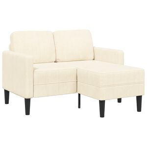 vidaXL Sofa 2-sjed s ležaljkom u obliku slova L krem 125 cm lan