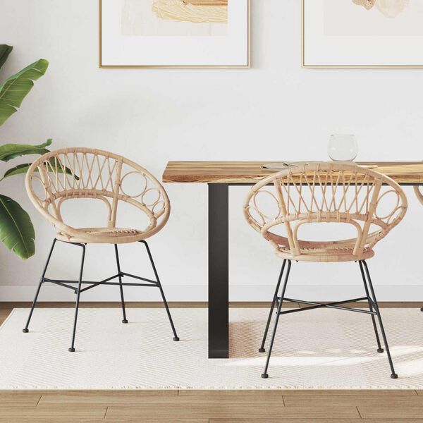 vidaXL Stolac za blagovanje 2 pcs Prirodna 49 x 51 x 81 cm