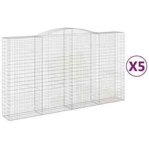 vidaXL Lučne gabionske ko&scaron;are 5 kom 400x50x220/240cm pocinčano željezo