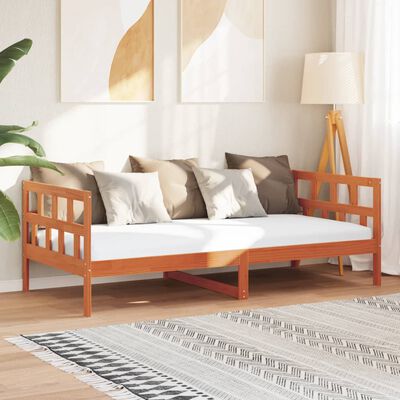 vidaXL Dnevni krevet voštano smeđi 90 x 190 cm od masivne borovine