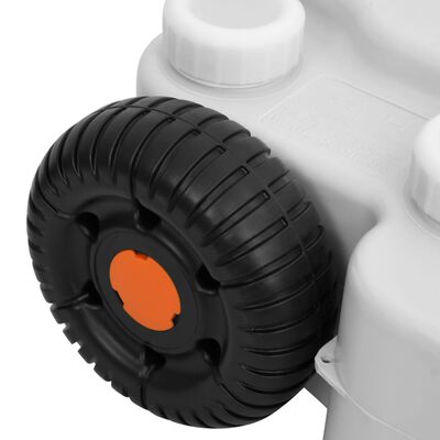 vidaXL Spremnik za vodu na kotačima za kampiranje 30 L sivi