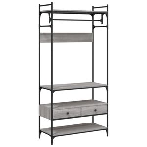 vidaXL Ormar s ladicama sivi hrast 89x39x184,5 cm konstruirano drvo