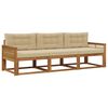 vidaXL Set vanjskih sofa s jastukom 3 pcs Prirodna i bež