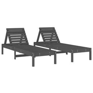 vidaXL Ležaljke za sunčanje 2 kom sive 199,5x60x74 cm od borovine