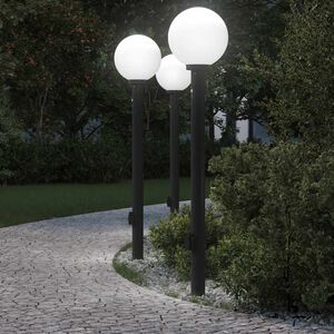 vidaXL Stupić sa senzorom i utičnicom 3 kom 120 cm crne IP44