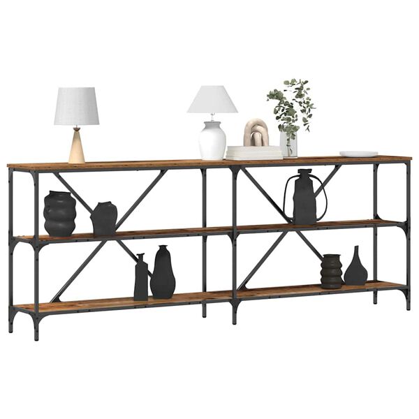 vidaXL Konzolna stolica Staro drvo 200 x 30 x 75 cm Konstruirano drvo