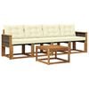 vidaXL Set vanjskih sofa 5 kom. Prirodna i krem