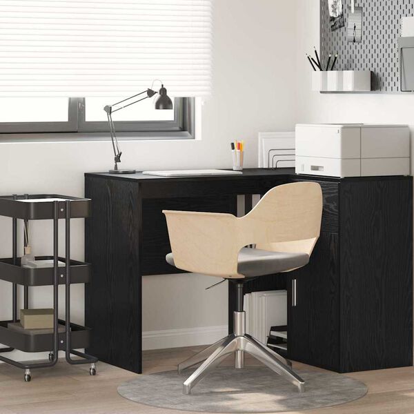 vidaXL Stol s policom Crni hrast 102 x 50 x 75 cm Konstruirano drvo