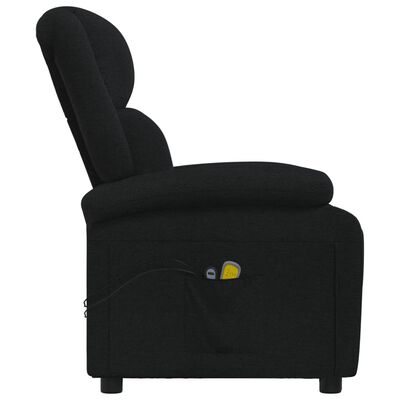 vidaXL Električna masažna fotelja od tkanine crna