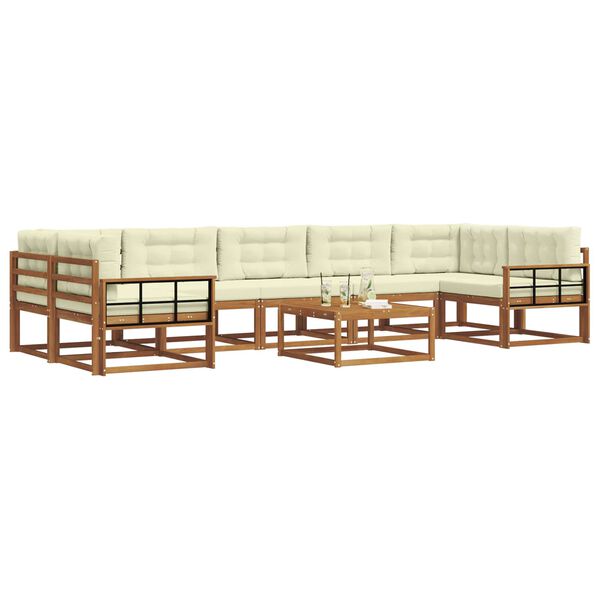 vidaXL Set vanjskih sofa s jastukom 8 pcs Prirodna i krem