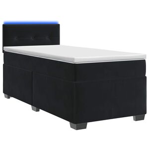 vidaXL Krevet s box springom, madracem i LED-om Crna 90 x 190 cm