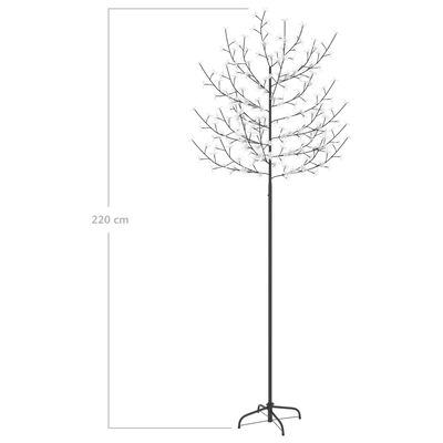 vidaXL Božićno drvce s 220 LED žarulja toplo bijelo svjetlo 220 cm