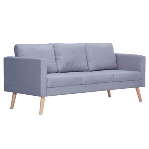 vidaXL Sofa Trosjed od Tkanine Svijetlo Sivi