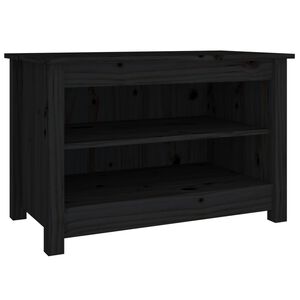 vidaXL Klupa za cipele crna 70 x 38 x 45,5 cm od masivne borovine