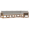 vidaXL Set vanjskih sofa s jastukom 5 pcs Prirodna i Svjetlosiva
