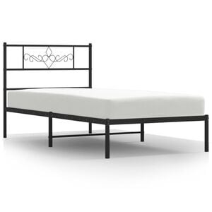vidaXL Metalni okvir za krevet s uzglavljem crni 90x190 cm