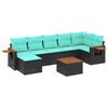 vidaXL 8-dijelni set vrtnih sofa od poliratana s jastucima crni