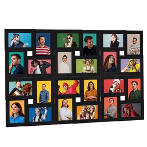 vidaXL Okvir za 24 fotografije (10 x 15 cm) crni MDF
