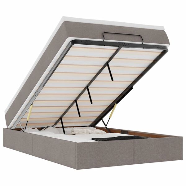 vidaXL Otomanski okvir kreveta s madraca smeđesivi 120x200cm tkanine