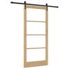 vidaXL Klizna vrata Prirodna 93 x 202 cm Masivna borovina i staklo