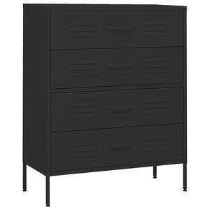 vidaXL Ladičar crni 80 x 35 x 101,5 cm čelični