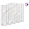 vidaXL Lučne gabionske ko&scaron;are 8 kom 300x50x220/240cm pocinčano željezo
