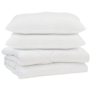 vidaXL Poplun s jastukom 3 pcs Bijelo Mikrofibra