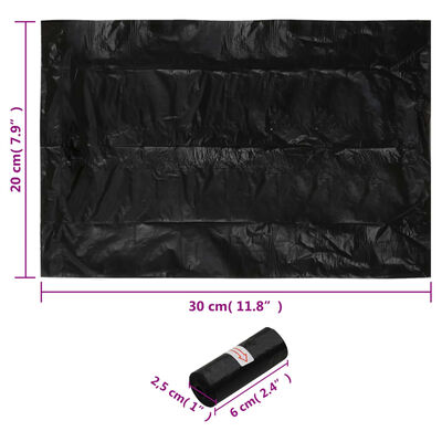 vidaXL Vrećice za pseći izmet 750 kom crne 30 x 20 cm PE