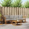vidaXL Set vanjskih sofa s jastukom 5 pcs Prirodna i svijetlo siva