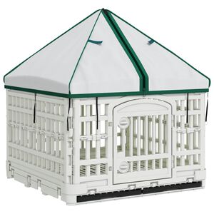 vidaXL 4-panelni ogradni igrali&scaron;te za pse s krovom 122 x 106,5 x 82 cm
