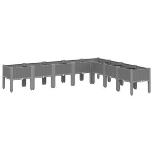 vidaXL Vrtna sadilica s nogama svjetlosiva 200 x 160 x 42 cm PP