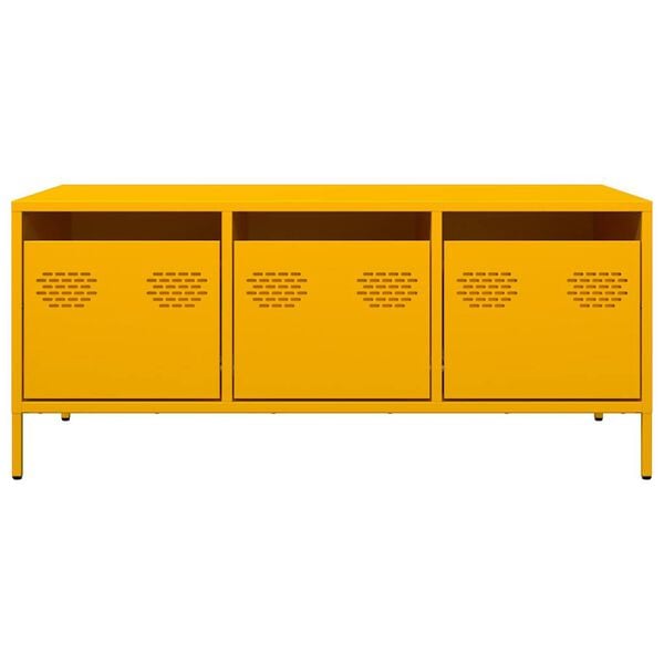 vidaXL Stolić za kavu boje senfa 101,5x50x43,5 cm hladno valjani čelik