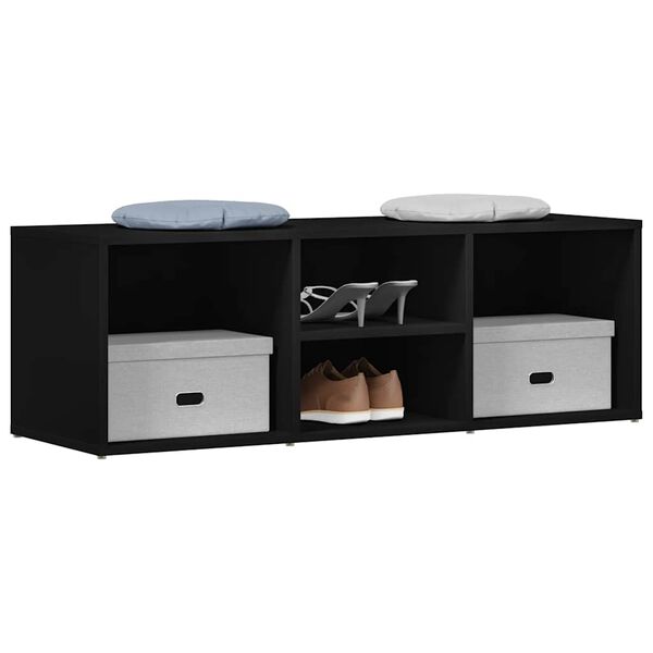 vidaXL Klupa za spremanje obuće crna 105x35x35 cm konstruirano drvo