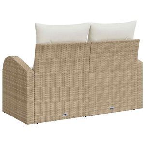 vidaXL Vrtni kauč s jastukom s pohranom Bež 124 x 62 x 69cm poliratan
