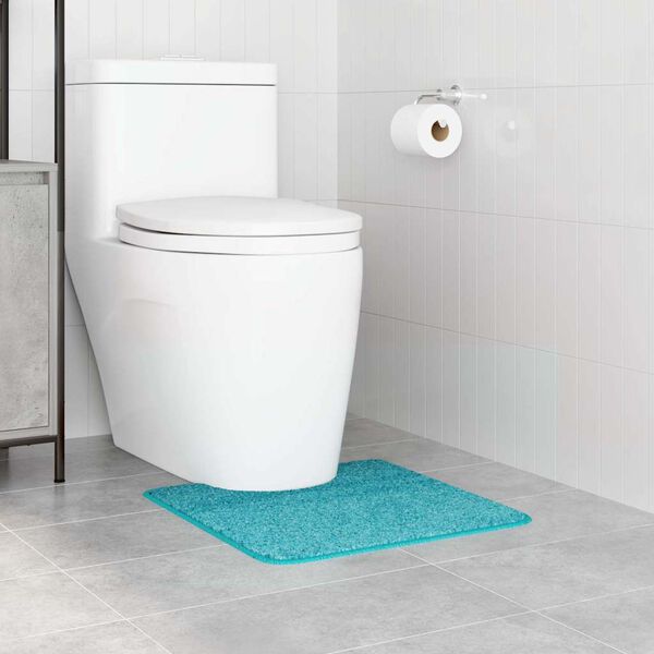 vidaXL Prostirka protiv klizanja s izrezom za WC Tirkizna 50 x 50 cm