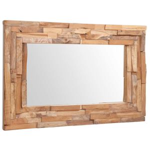 vidaXL Ukrasno Ogledalo od Tikovine 90x60 cm Pravokutno