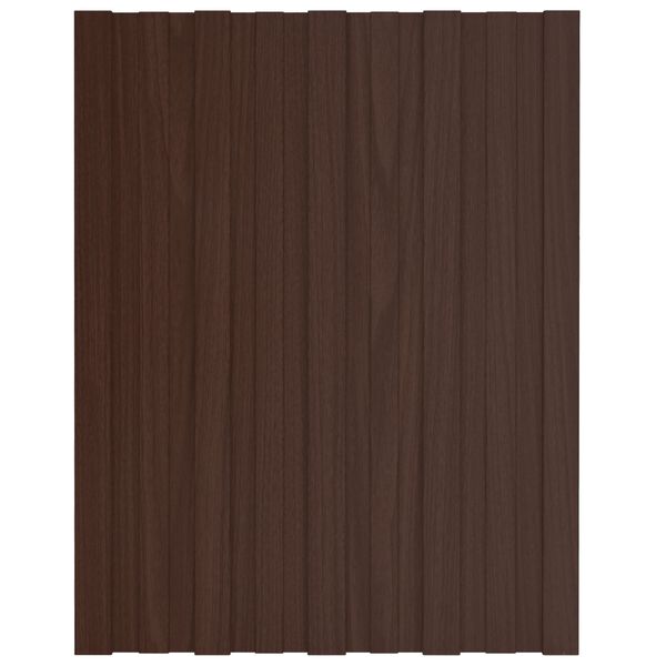 vidaXL Krovni panel 12 pcs Smeđa 60 x 45 cm Pocinčani čelik