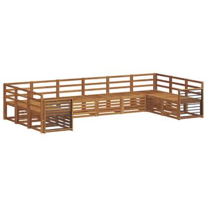 vidaXL Set vanjskih sofa 10 kom. Prirodna