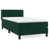 vidaXL Box spring krevet s madracem tamnozeleni 90x190 cm bar&scaron;unasti