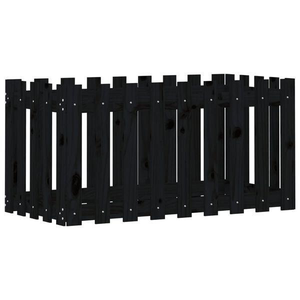 vidaXL Povi&scaron;ena vrtna gredica crna 100x50x50 cm masivna borovina