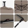 vidaXL Samostojeći banana suncobran Sivo-smeđa 249 x 249 x 250 cm