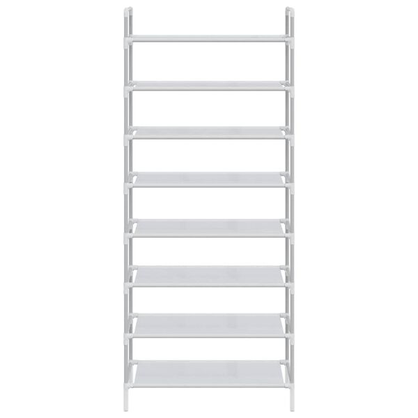 vidaXL Stalak za cipele s 8 polica od metala i netkane tkanine srebrni