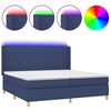 vidaXL Krevet box spring s madracem LED plavi 200x200 cm od tkanine