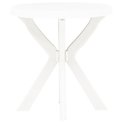 vidaXL Bistro stol bijeli Ø 70 cm plastični