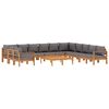 vidaXL 9-dijelna set vrtnih sofa s jastucima masivno bagremovo drvo