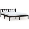 vidaXL Okvir za krevet od masivne borovine crni 120 x 200 cm