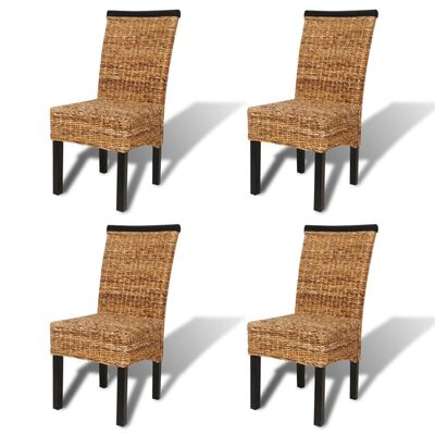 vidaXL Blagovaonske stolice od abake i masivnog drva manga 4 kom