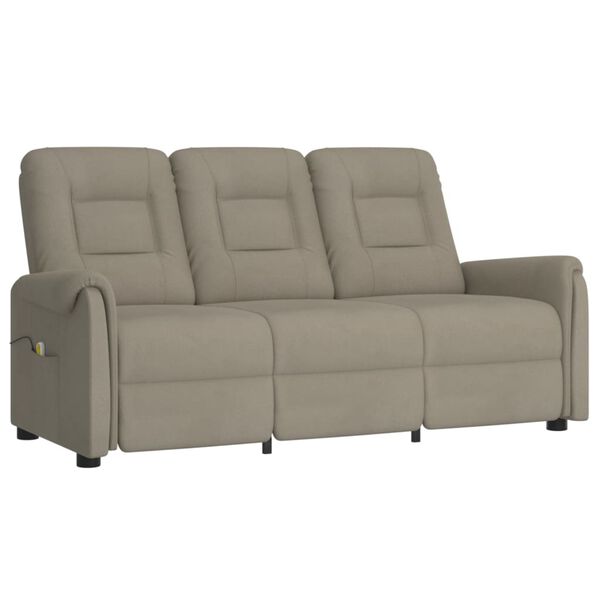 vidaXL Masažni trosjed od mikrovlakana svjetlosivi