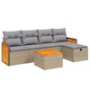 vidaXL 6-dijelni set vrtnih sofa s jastucima bež od poliratana